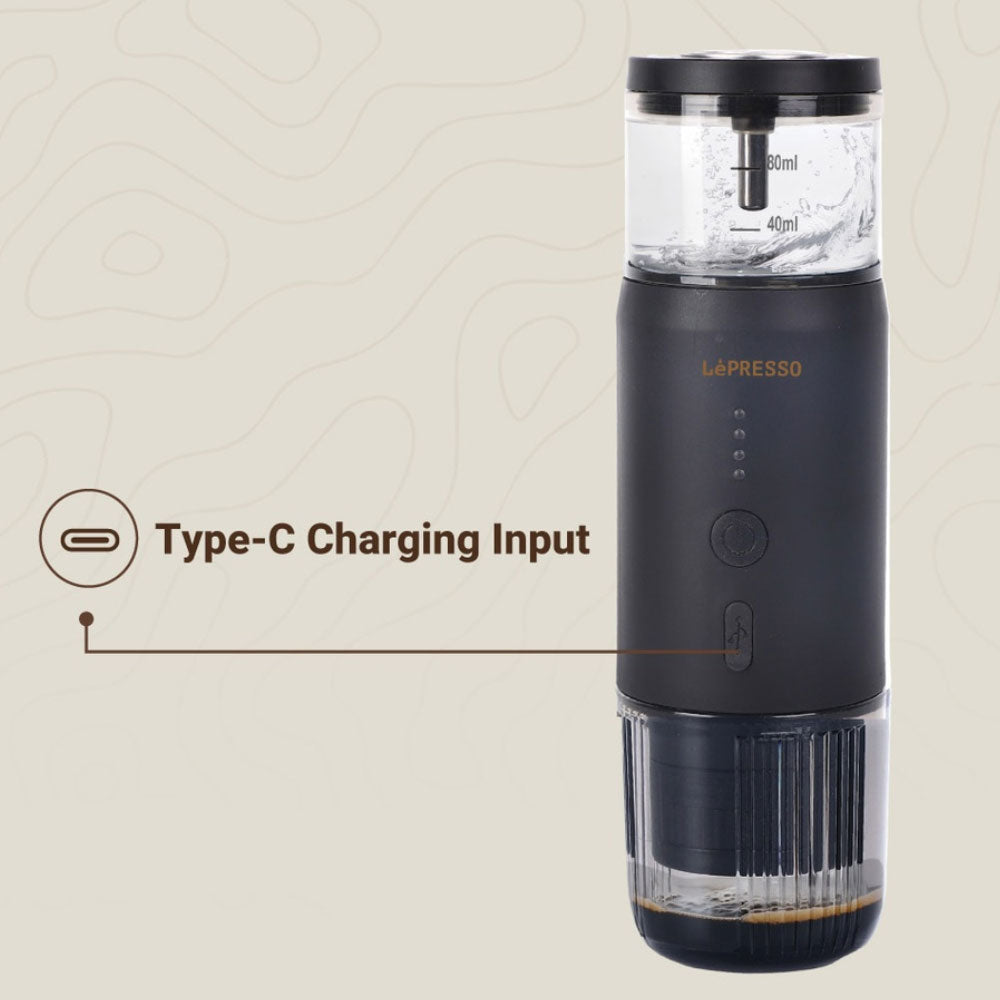 LePresso Portable Espresso Machine With BK 0.8L 135W - Black