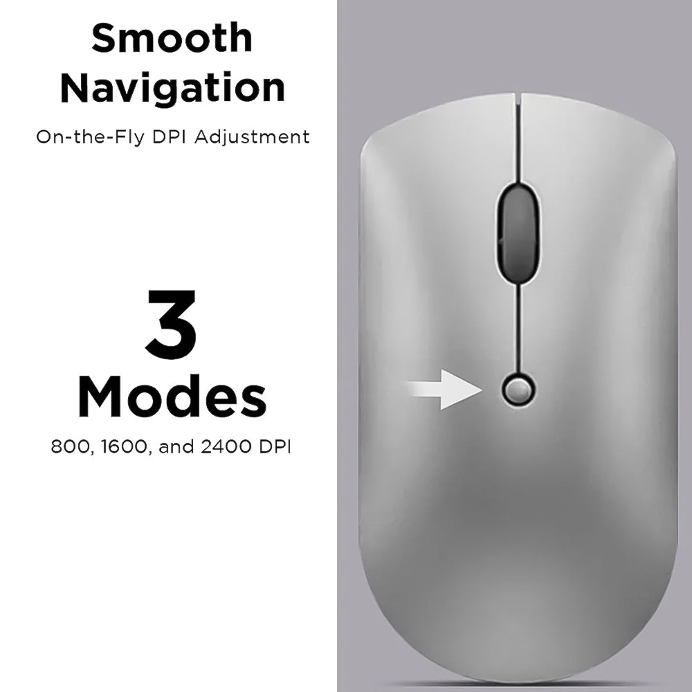 Lenovo 600 Silent Bluetooth Mouse 2400Dpi - Iron Grey