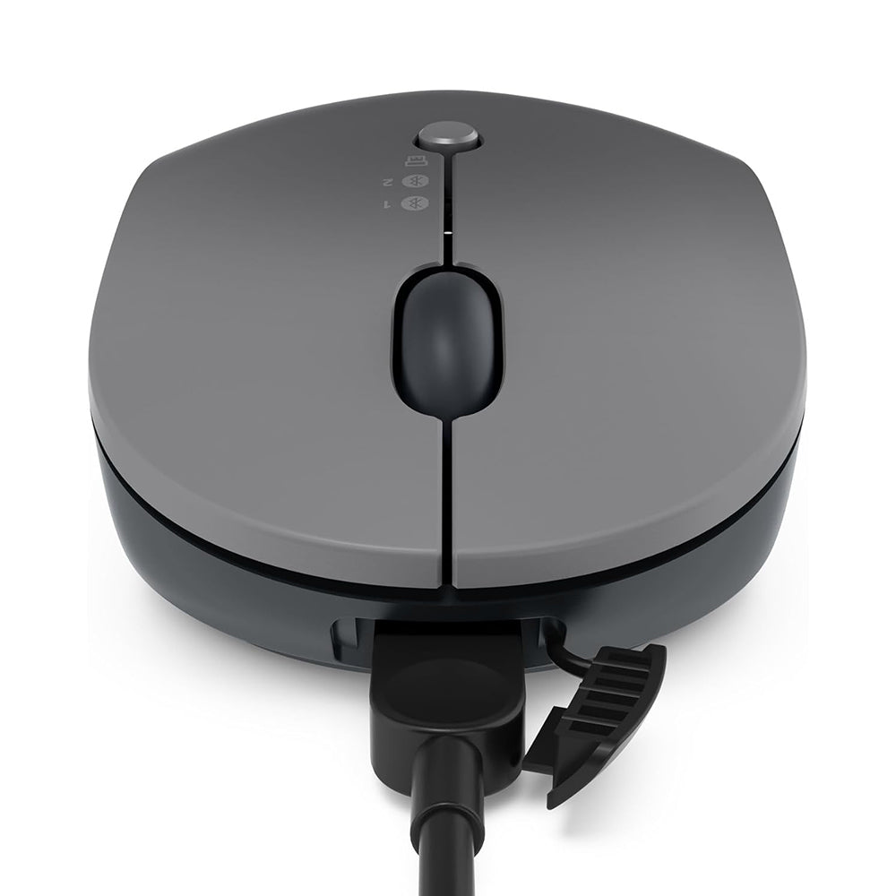 ماوس لينوفو لاسلكي بلوتوث قابل  للشحن  2400 نقطة فى البوصة Go Triple Mode - رمادي داكن 