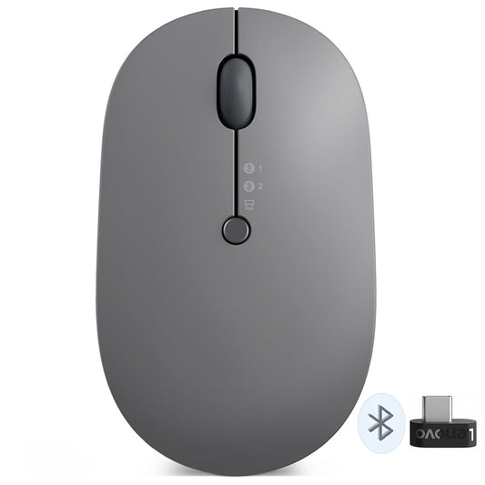 Lenovo Go Triple Mode Rechargeable Bluetooth Wireless Mouse 2400Dpi - Storm Grey