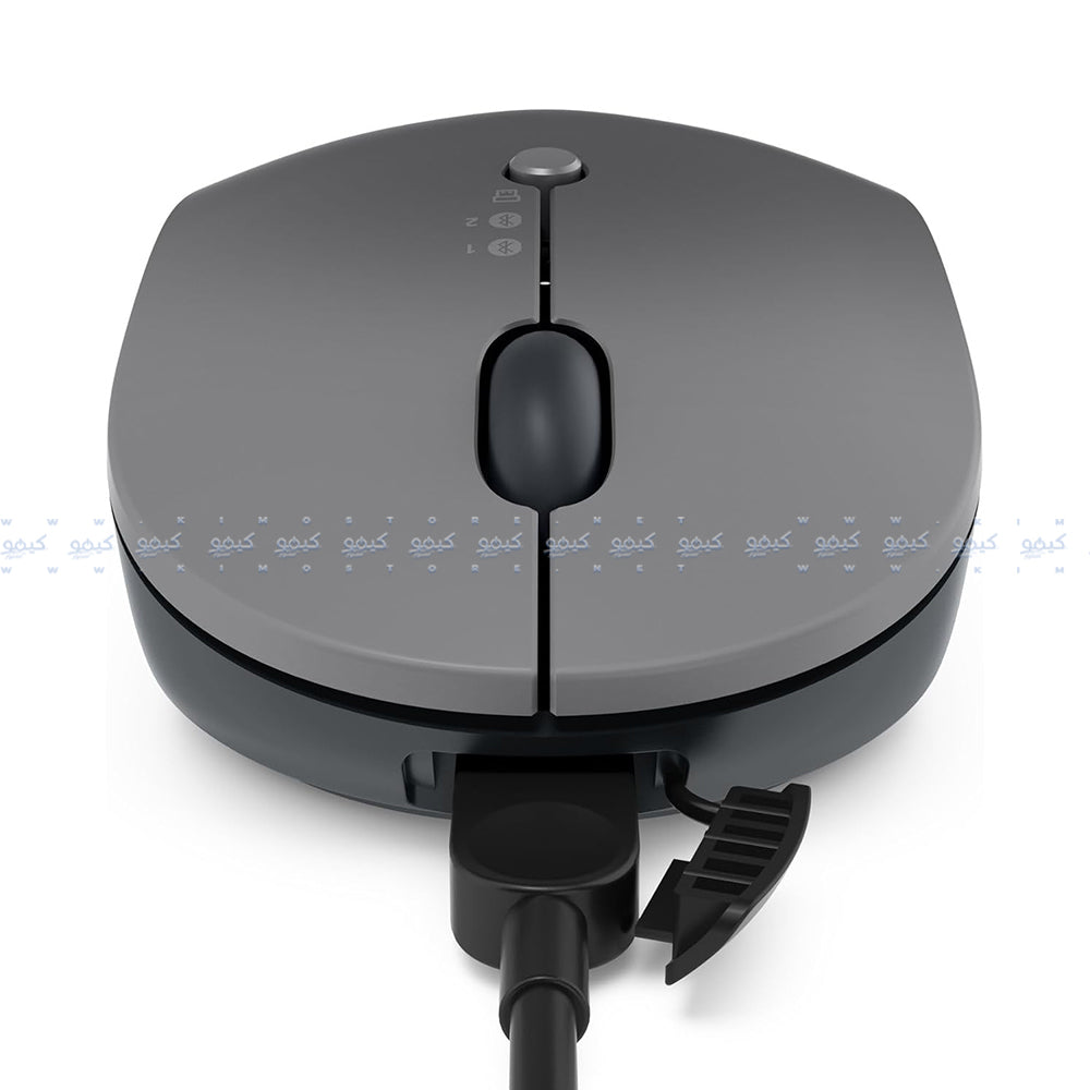 ماوس لينوفو لاسلكي بلوتوث قابل  للشحن  2400 نقطة فى البوصة Go Triple Mode - رمادي داكن 