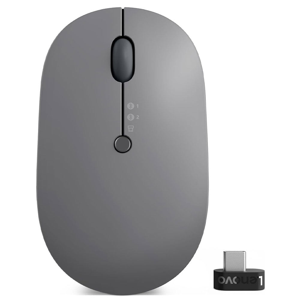 ماوس لينوفو لاسلكي 2400 نقطة فى البوصة Type-C Go - رمادي داكن 