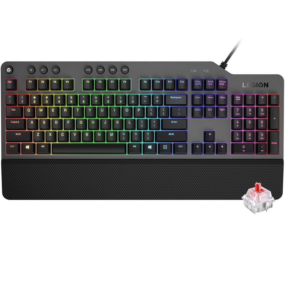 كيبورد لينوفو سلكى سويتش أحمر RGB جيمنج إنجليزى Legion K500