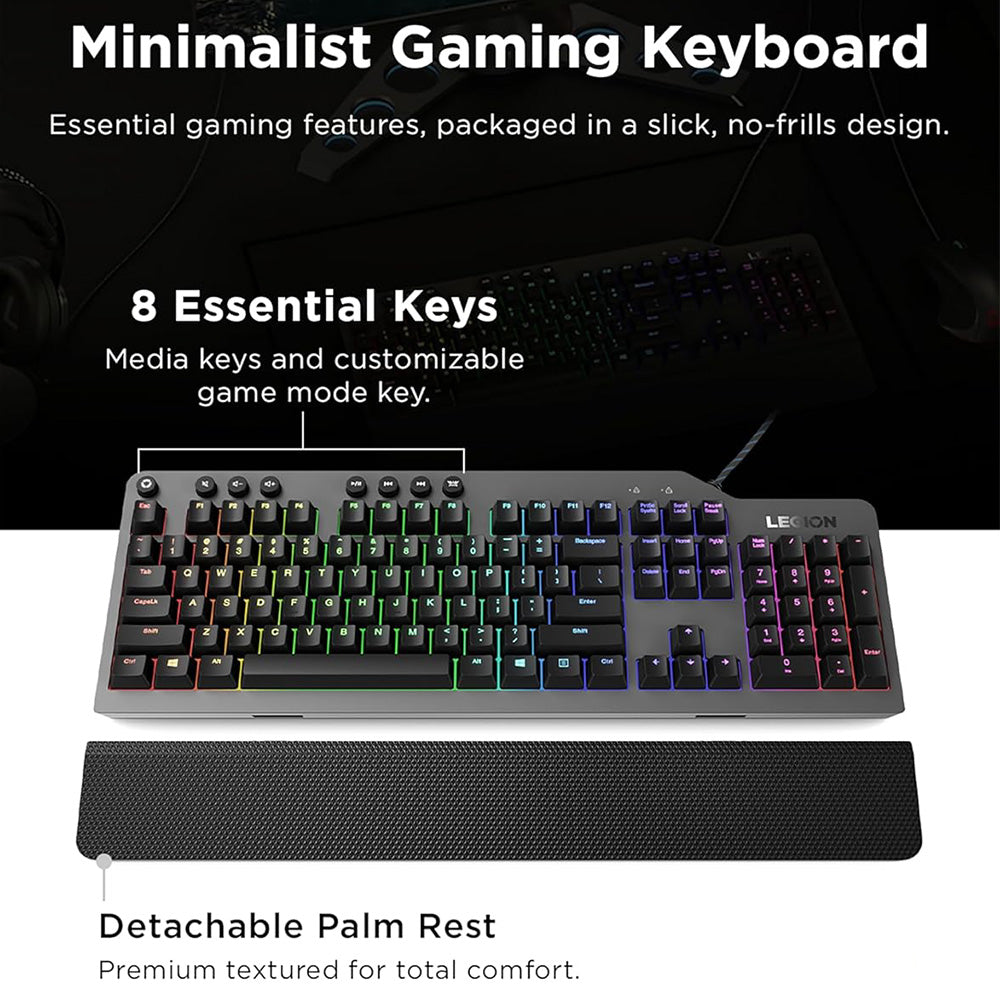 كيبورد لينوفو سلكى سويتش أحمر RGB جيمنج إنجليزى Legion K500