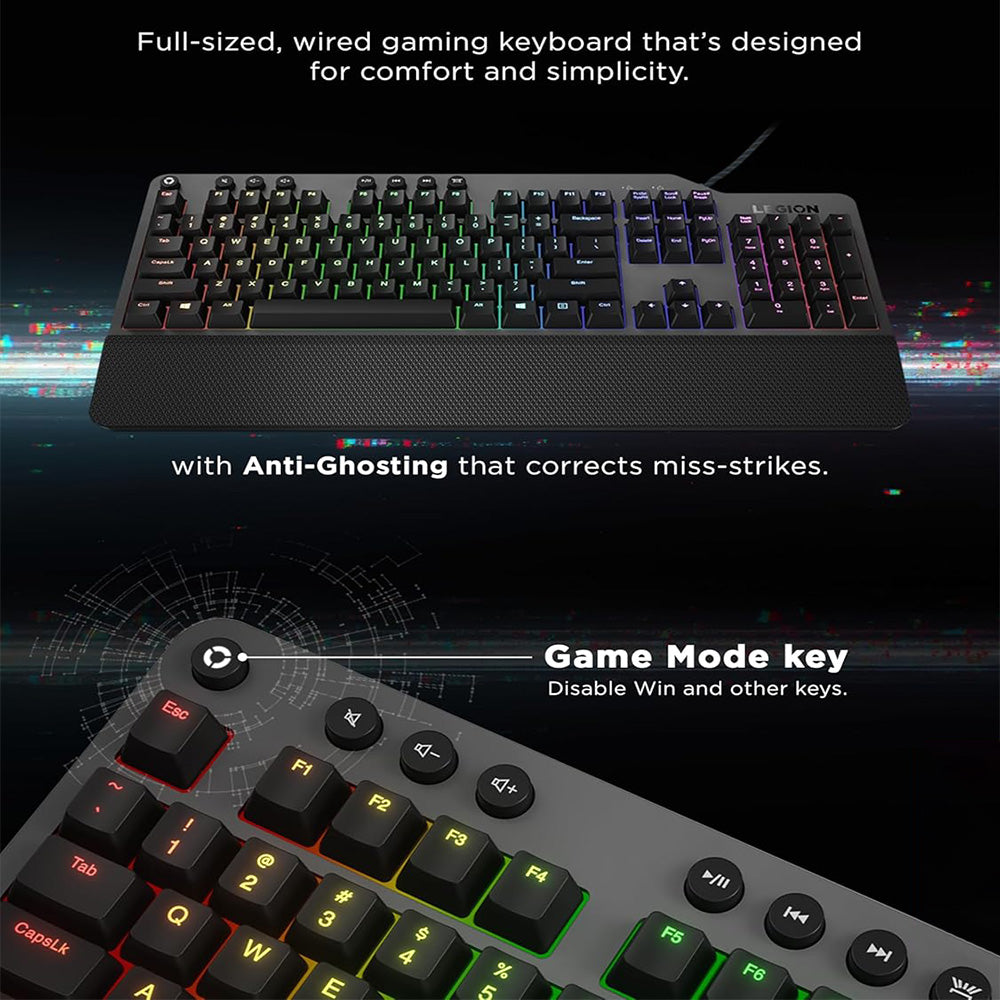كيبورد لينوفو سلكى سويتش أحمر RGB جيمنج إنجليزى Legion K500