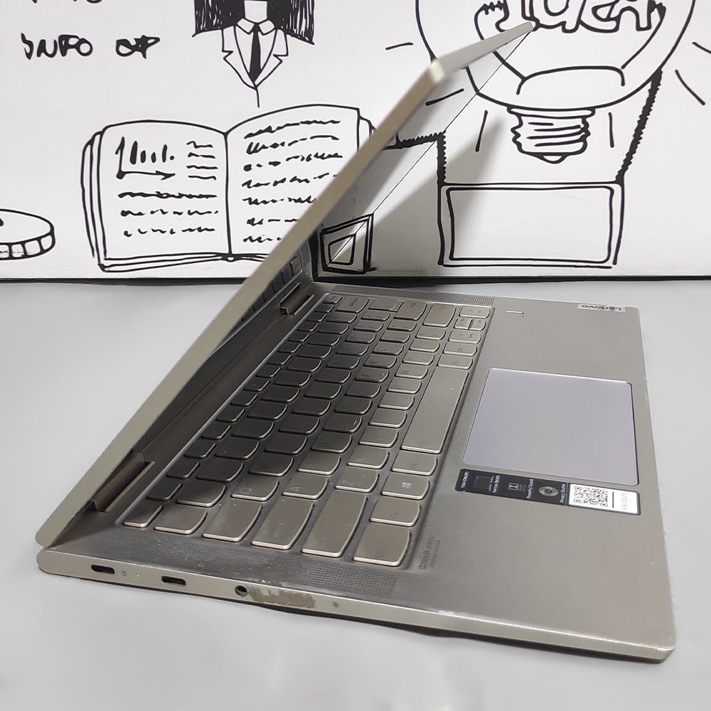 لاب توب 2 في 1 لينوفو Yoga C740-14IML (انتل كور i5-10210U - رام 8 جيجابايت DDR4 - هارد 256 جيجابايت M.2 NVMe  - انتل UHD جرافيكس - شاشة 14.0 بوصة FHD تاتش سكرين 360° - كاميرا) استعمال خارج
