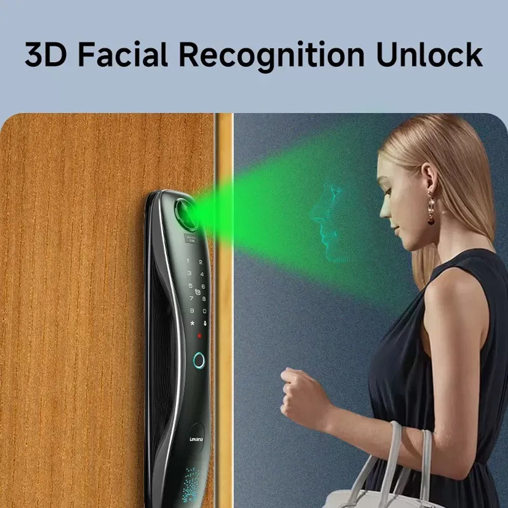 Levana I7Ai 2818 Cat Eye Face Smart Door Lock With Monitor - Sky Gray