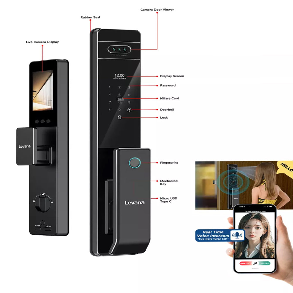 Levana Cat eye 2776 Face Smart Door Lock With Monitor