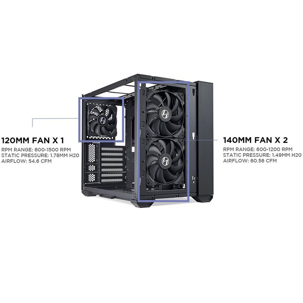 كيس ميكرو تاور ليان لي جيمنج O11 Air Mini - أسود