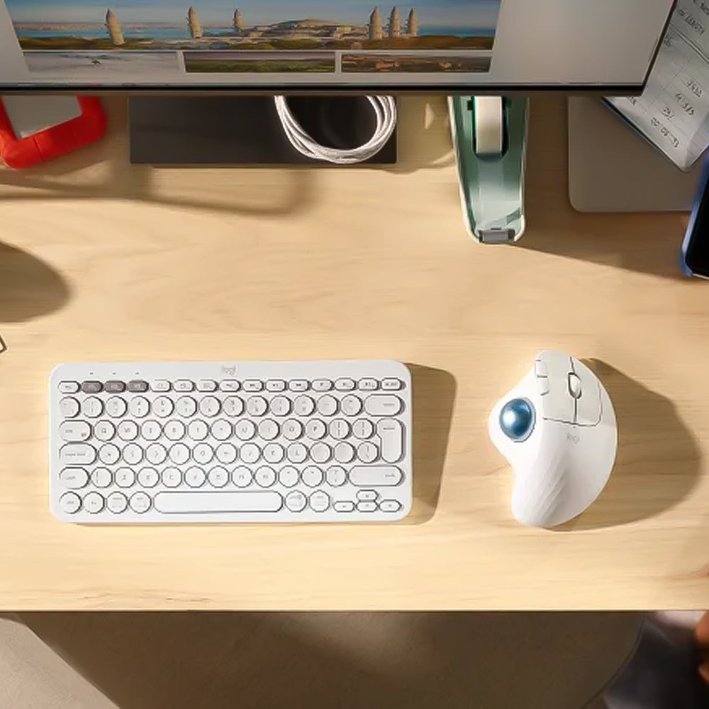 Logitech ERGO M575 Dual Mode Bluetooth Wireless Mouse 2000Dpi - Off White