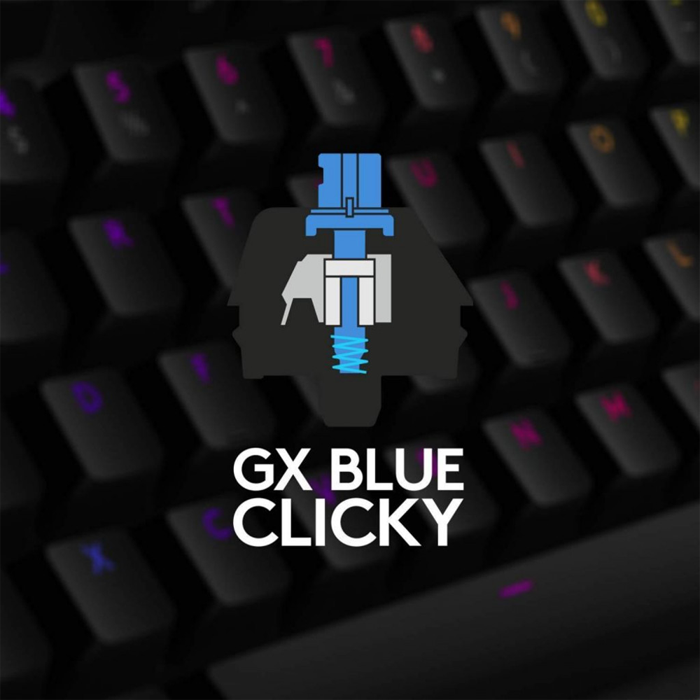 كيبورد لوجيتك سلكي جيمنج سويتش RGB انجليزي G512 GX Blue