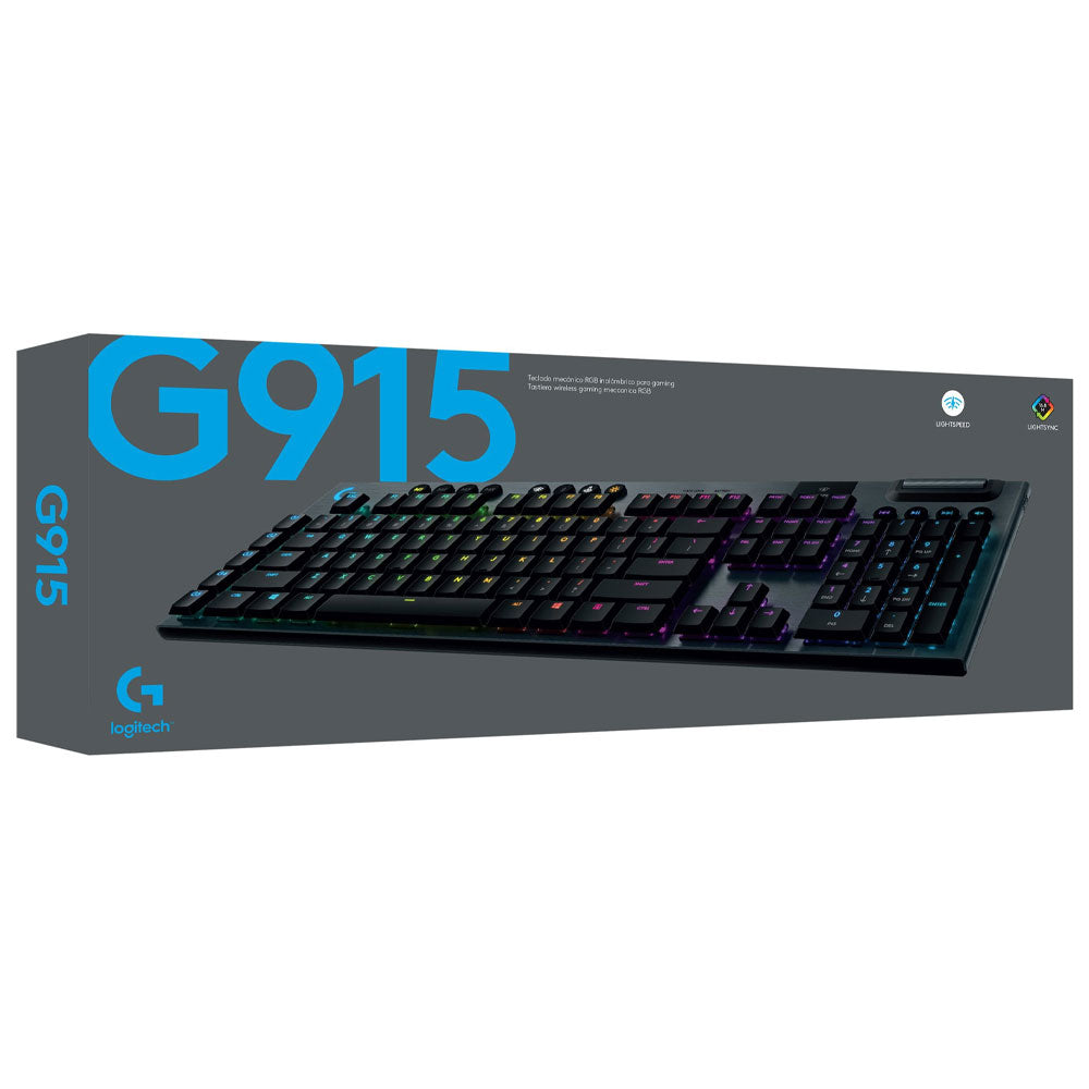 كيبورد لوجيتك لاسلكي سويتش RGB GL CLICKY جيمنج إنجليزى G915 Lightspeed