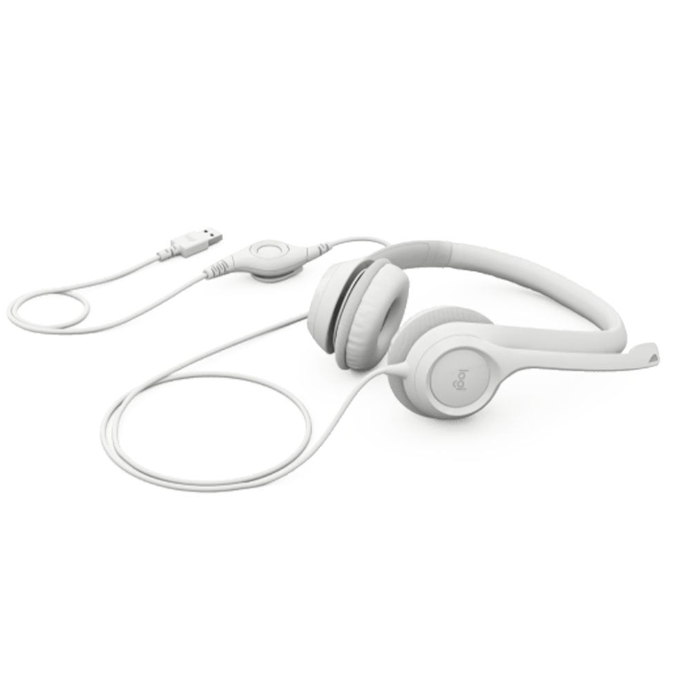 Logitech H390 USB Headset with Noise-Cancelling Mic - White