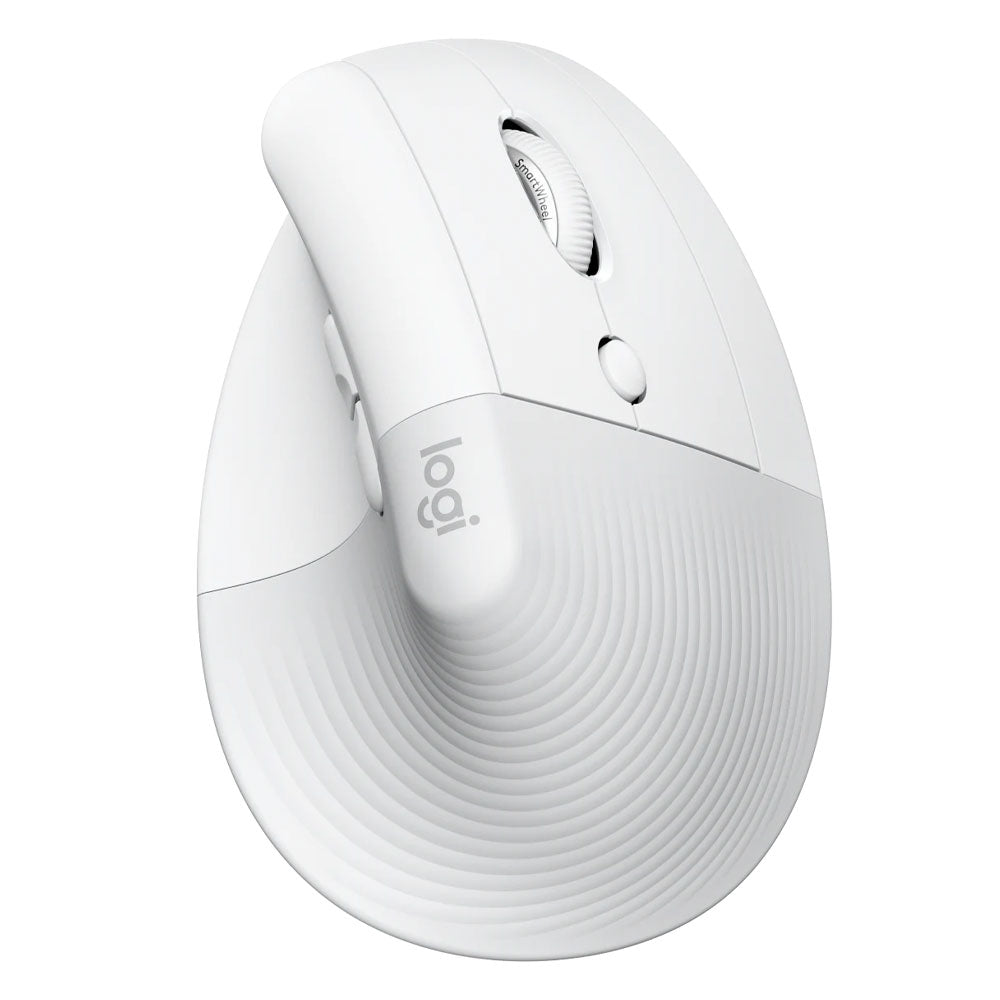 Logitech Lift Vertical Ergonomic Bluetooth Wireless Mouse 4000Dpi - White