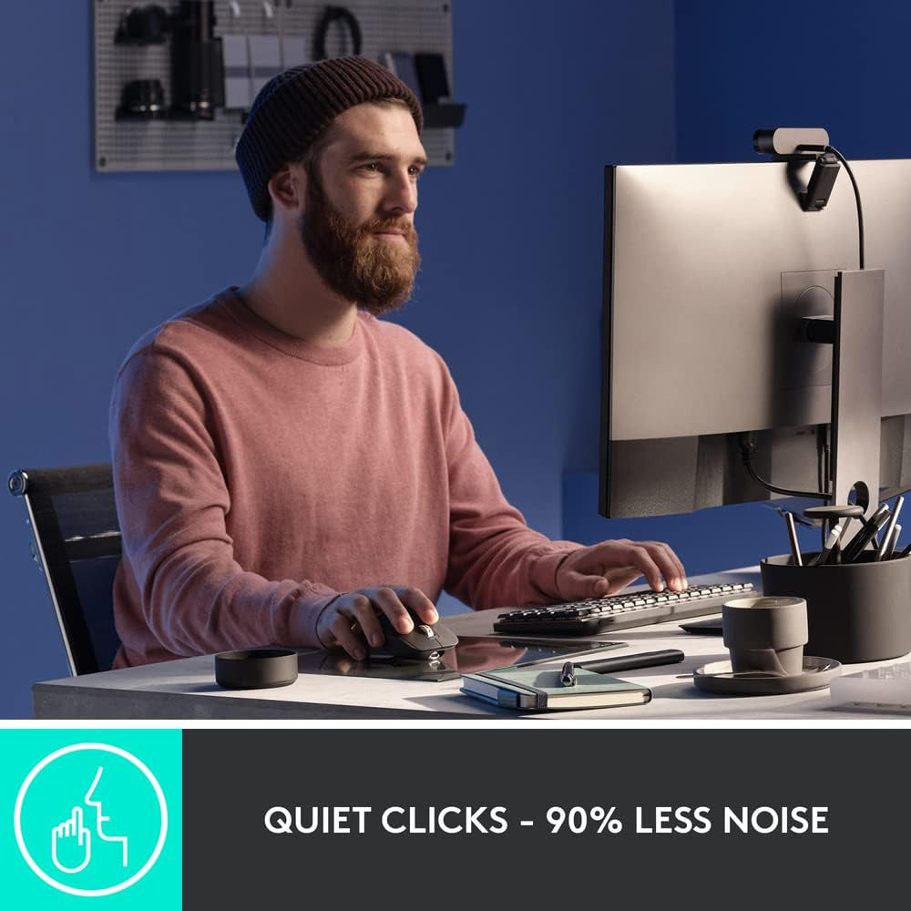 كيبورد + ماوس + مسند لليد لوجيتك لاسلكي بلوتوث كومبو إنجليزي وعربي MX Keys S - اسود 