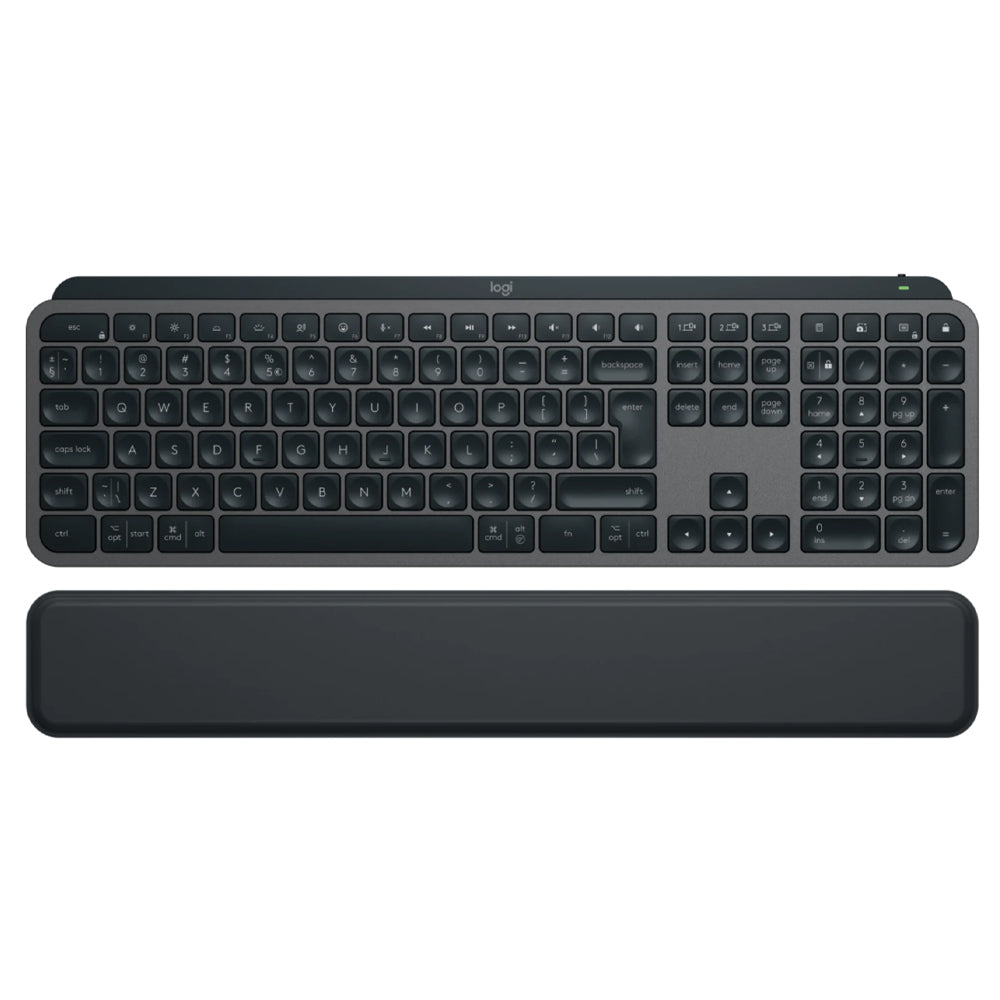 كيبورد + ماوس + مسند لليد لوجيتك لاسلكي بلوتوث ثنائي الوضع كومبو إنجليزي وعربي MX Keys S - جرافيت