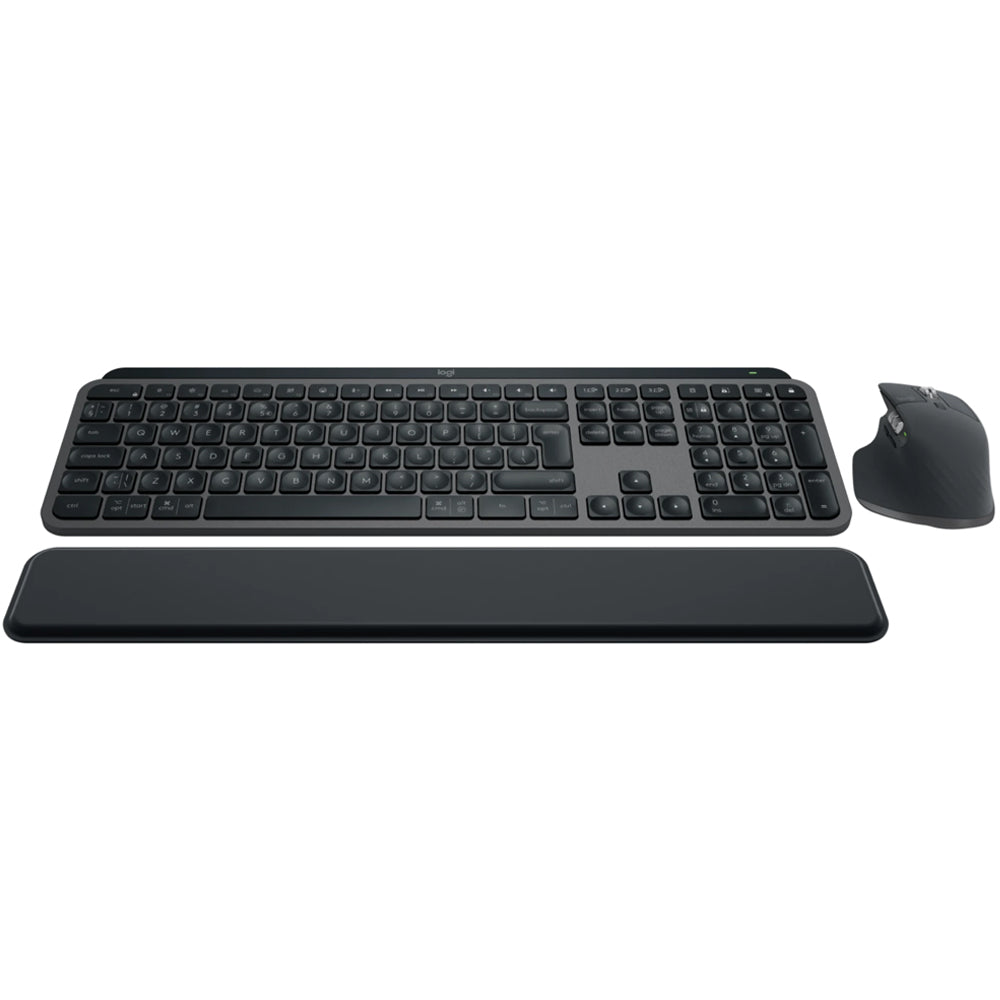 كيبورد + ماوس + مسند لليد لوجيتك لاسلكي بلوتوث ثنائي الوضع كومبو إنجليزي وعربي MX Keys S - جرافيت