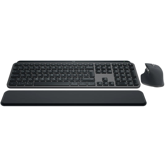 كيبورد + ماوس + مسند لليد لوجيتك لاسلكي بلوتوث ثنائي الوضع كومبو إنجليزي وعربي MX Keys S - جرافيت