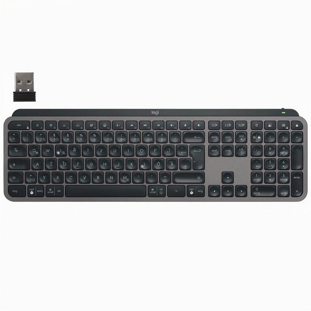 كيبورد لوجيتك لاسلكي بلوتوث قابل للشحن ثنائي الوضع إنجليزي وعربي MX Keys S - جرافيت
