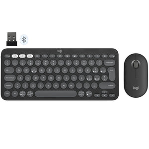 كيبورد + ماوس لوجيتك لاسلكي بلوتوث ثنائي الوضع كومبو إنجليزي وعربي Pebble 2 Combo