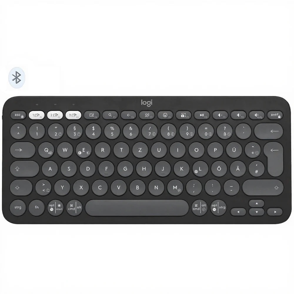 كيبورد لوجيتك لاسلكي بلوتوث ثنائي الوضع إنجليزي وعربي Pebble Keys 2 K380S - جرافيت
