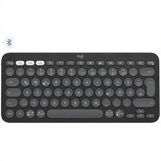كيبورد لوجيتك لاسلكي بلوتوث ثنائي الوضع إنجليزي وعربي Pebble Keys 2 K380S - جرافيت