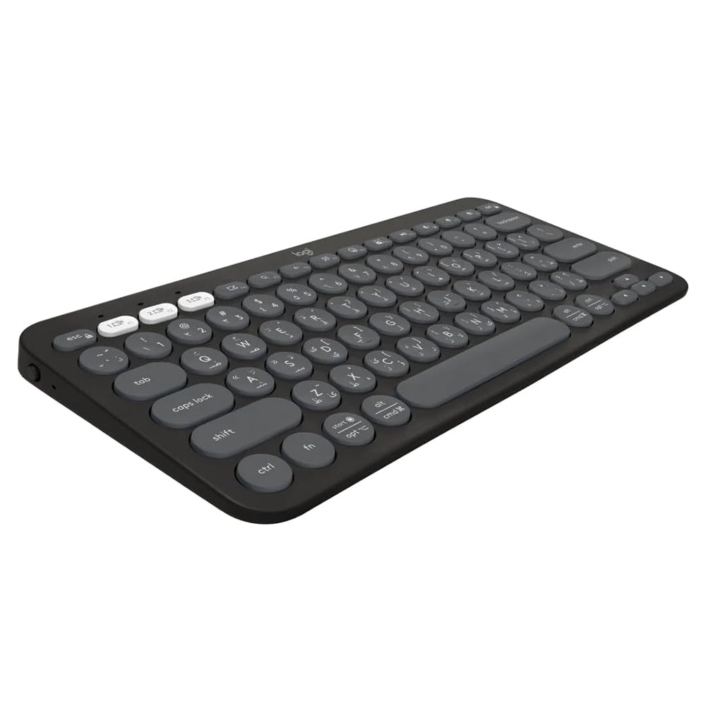 كيبورد لوجيتك لاسلكي بلوتوث ثنائي الوضع إنجليزي وعربي Pebble Keys 2 K380S - جرافيت