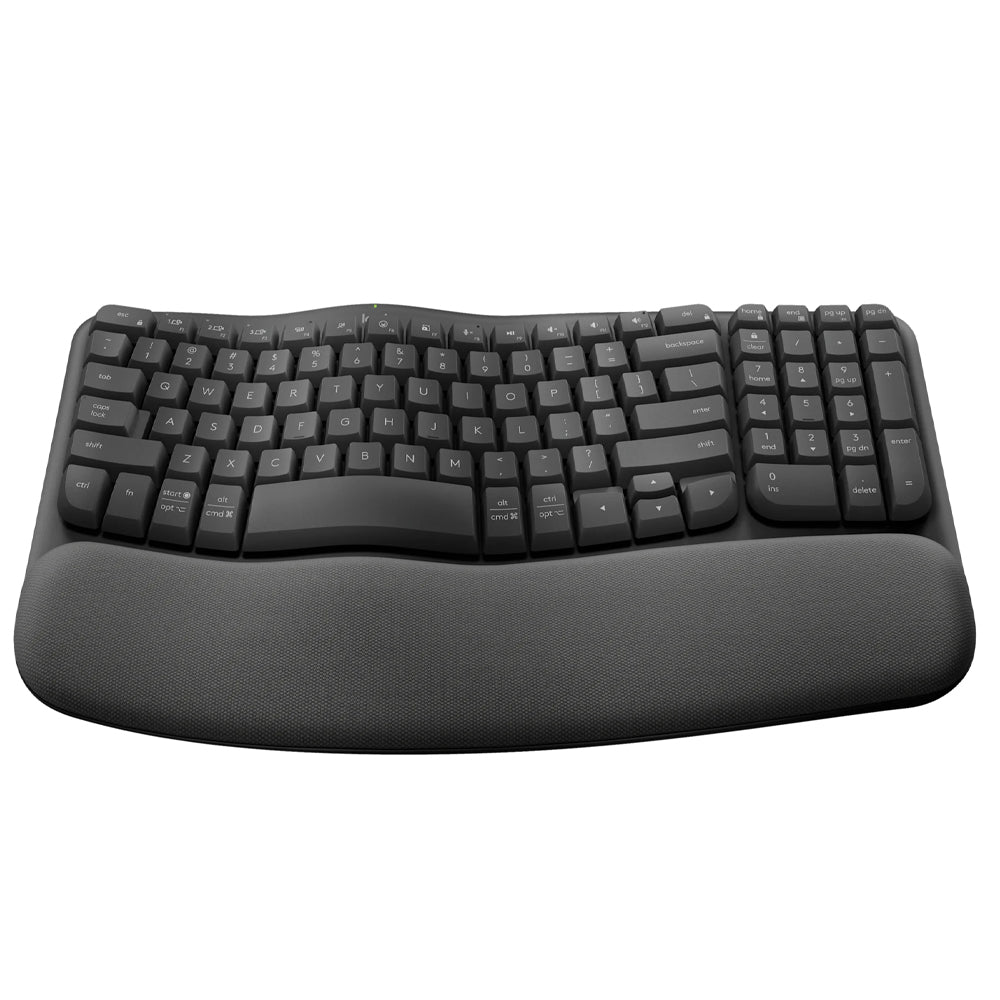 Logitech Wave Keys Ergonomic Dual Mode Bluetooth Wireless Keyboard English & Arabic - Graphite