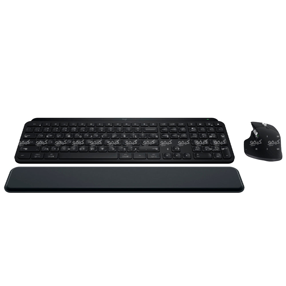 Logitech MX Keys S Bluetooth Wireless Keyboard + Mouse + Palm Rest Combo English & Arabic - Black