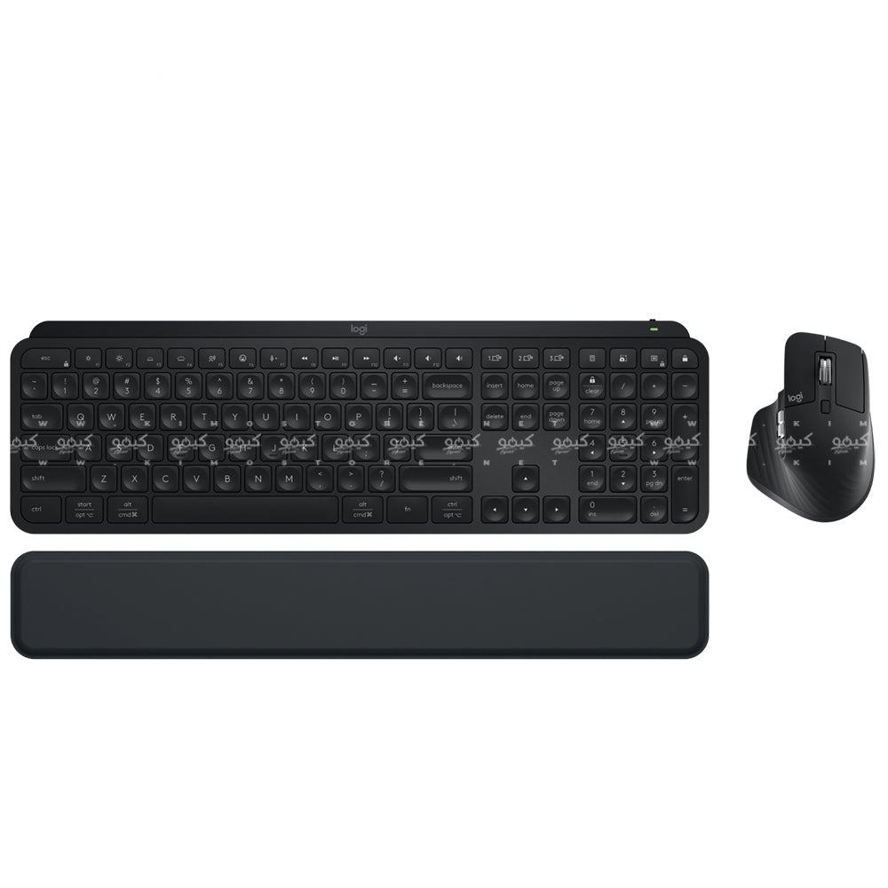 Logitech MX Keys S Bluetooth Wireless Keyboard + Mouse + Palm Rest Combo English & Arabic - Black