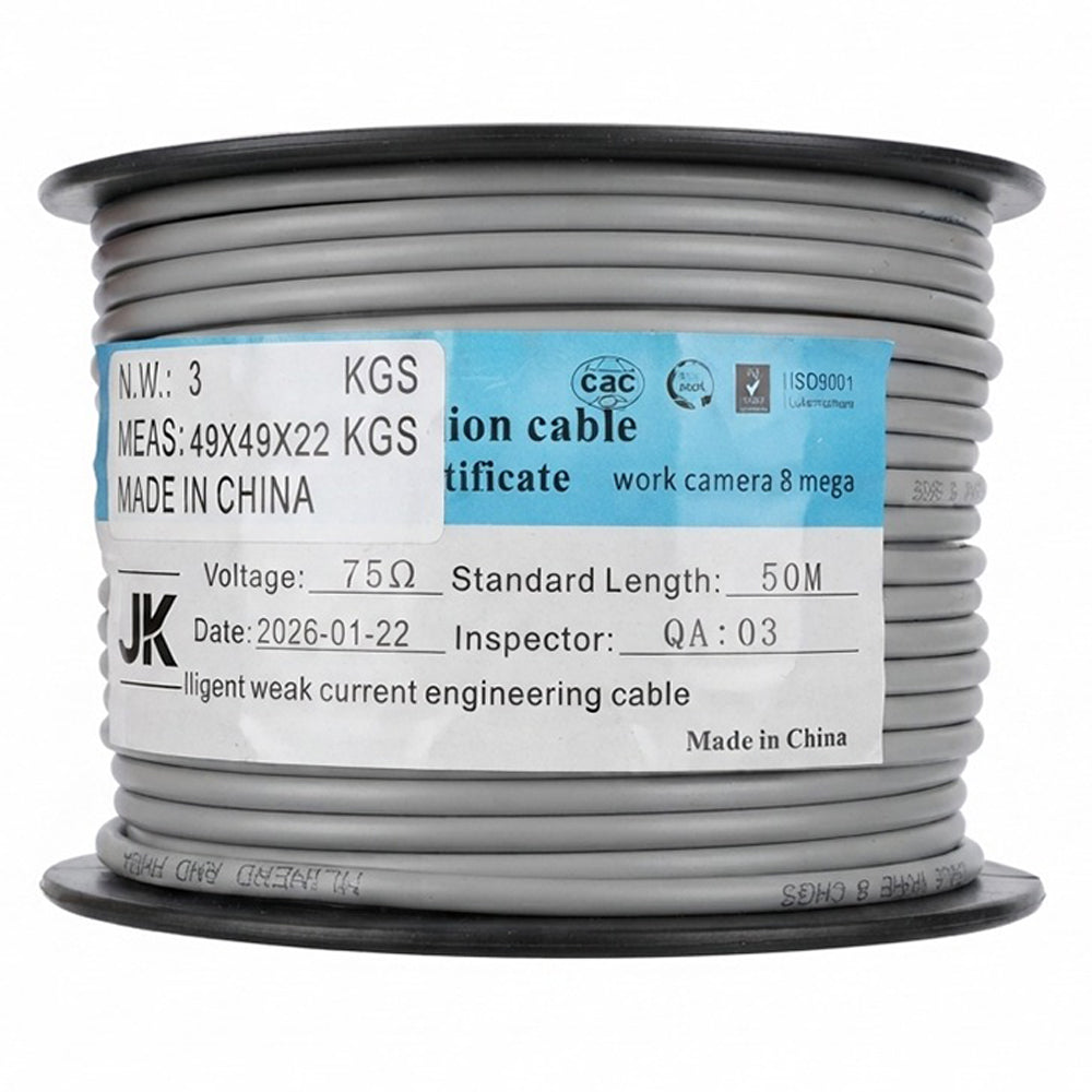 MJK Coaxial Cable RG174 50m - Gray