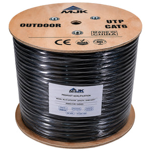 كابل نت وورك إم جي كي 305 متر Cat6 UTP ( خارجي) - اسود
