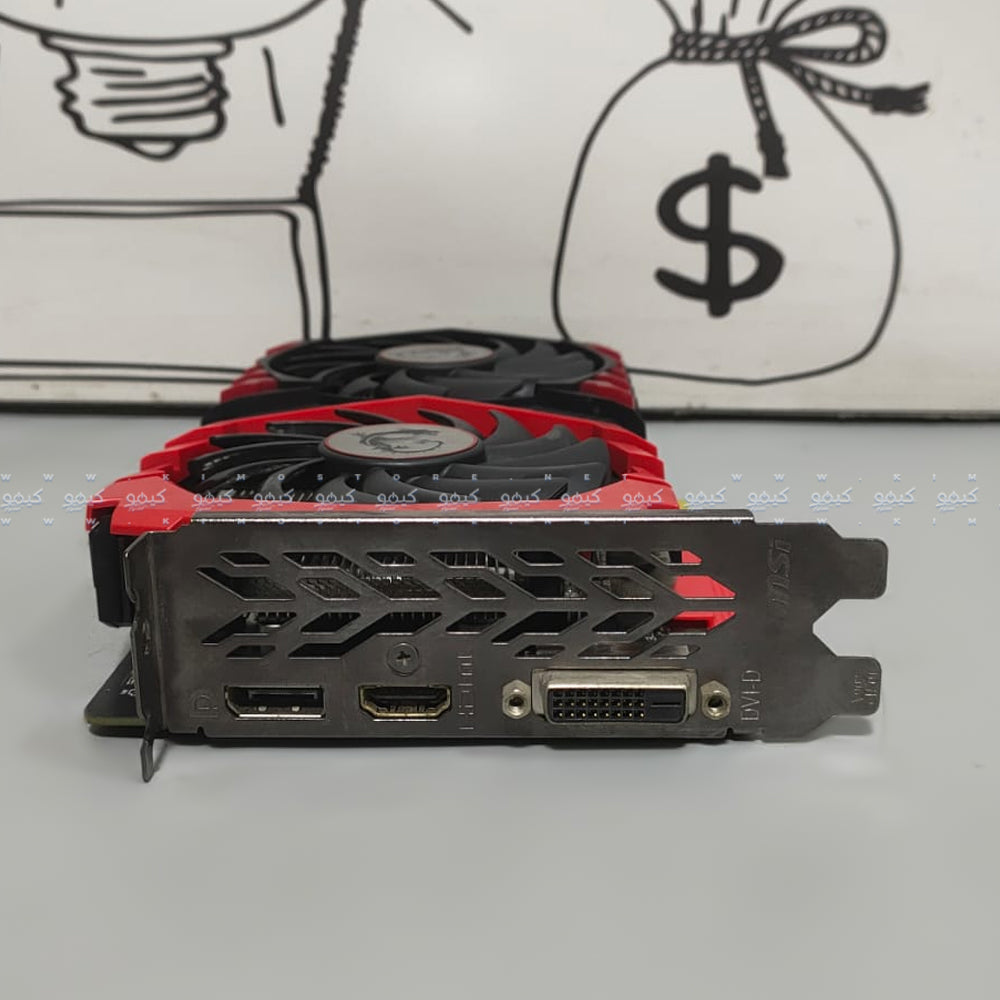 كارت شاشة إم إس أى جيفورس جيمينج 4 جيجابايت GTX 1050 Ti X 4GB GDDR5 (استعمال) بالبوكس