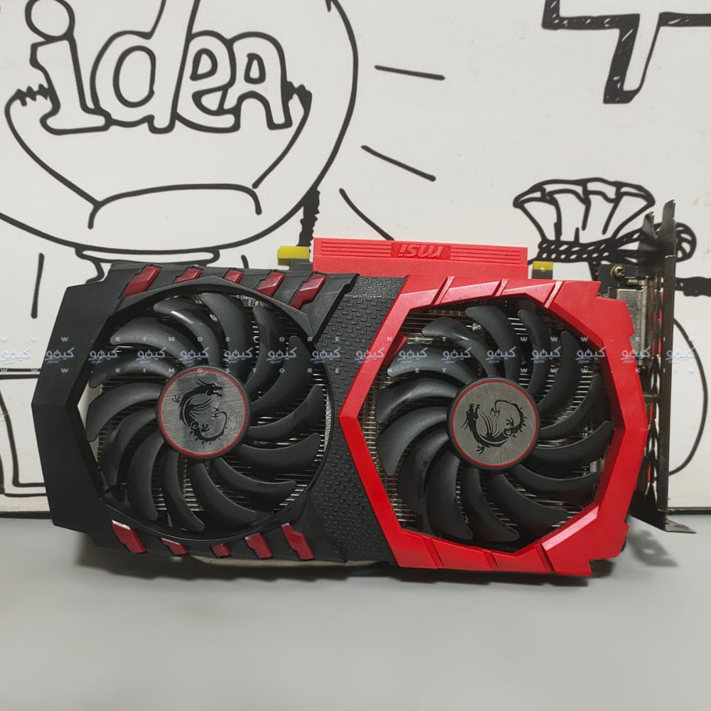 كارت شاشة إم إس أى جيفورس جيمينج 4 جيجابايت GTX 1050 Ti X 4GB GDDR5 (استعمال) بالبوكس