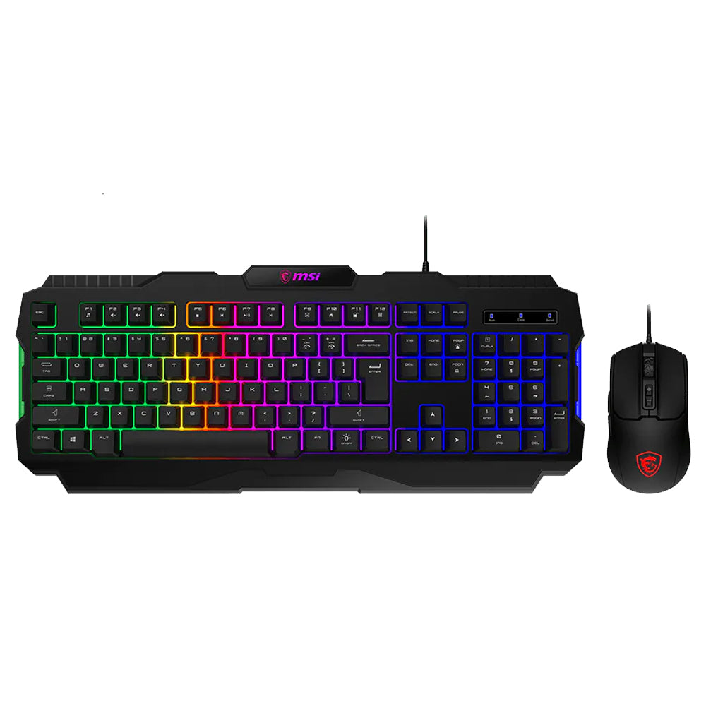 MSI Forge GK100 Wired RGB Gaming Keyboard + Mouse Combo English