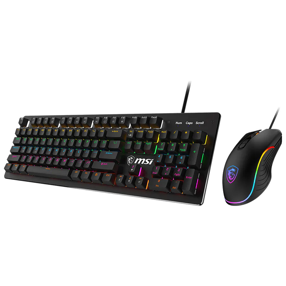 MSI Forge GK300 Blue Switch Wired RGB Gaming Keyboard + Mouse Combo English