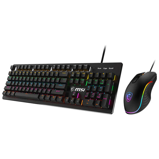 MSI Forge GK300 Blue Switch Wired RGB Gaming Keyboard + Mouse Combo English