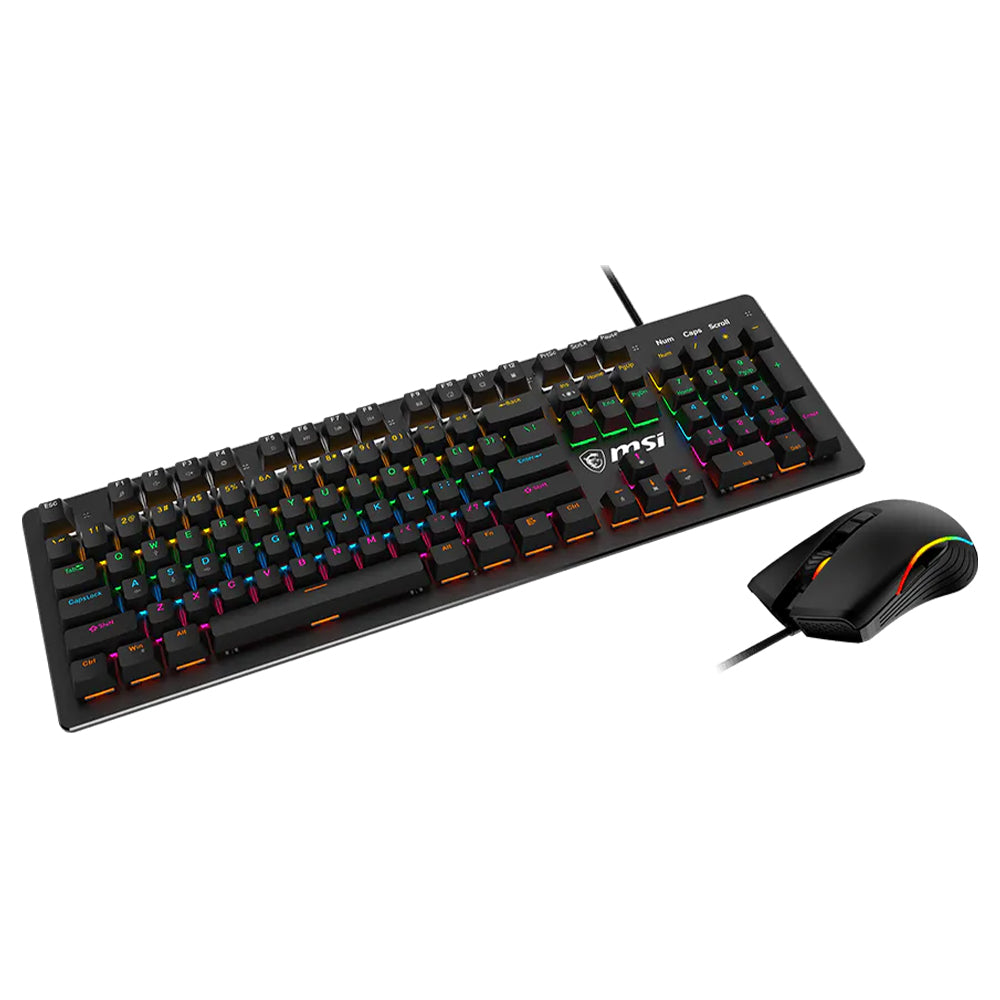 MSI Forge GK300 Blue Switch Wired RGB Gaming Keyboard + Mouse Combo English