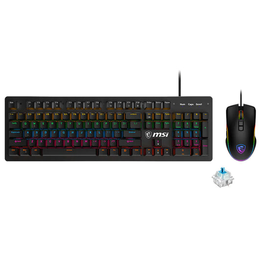 MSI Forge GK300 Blue Switch Wired RGB Gaming Keyboard + Mouse Combo English