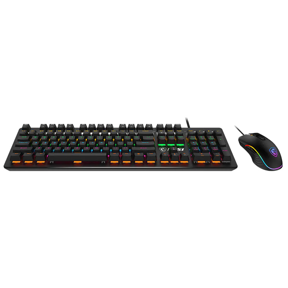 MSI Forge GK300 Blue Switch Wired RGB Gaming Keyboard + Mouse Combo English