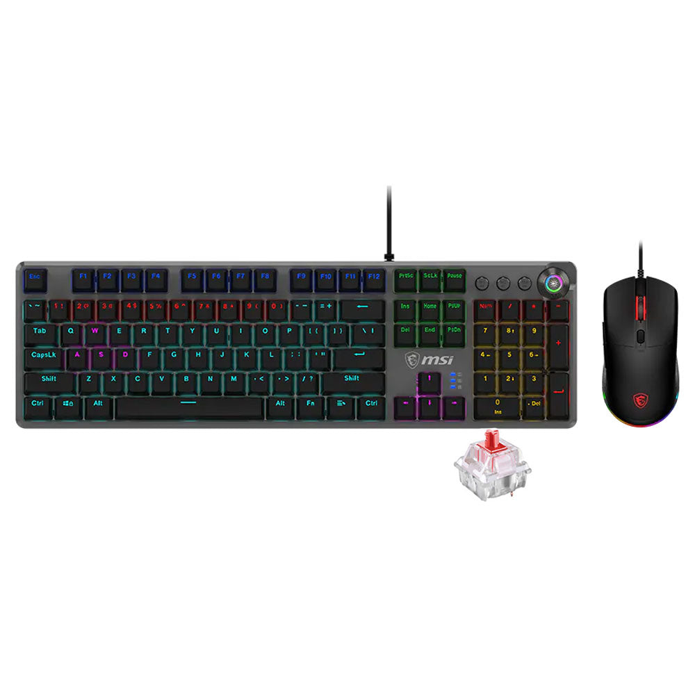 MSI Forge GK310 Red Switch Wired RGB Gaming Keyboard + Mouse Combo English