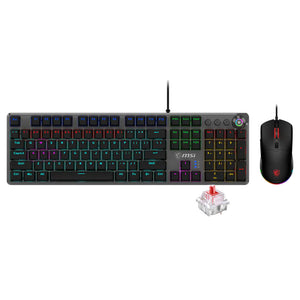 MSI Forge GK310 Red Switch Wired RGB Gaming Keyboard + Mouse Combo English