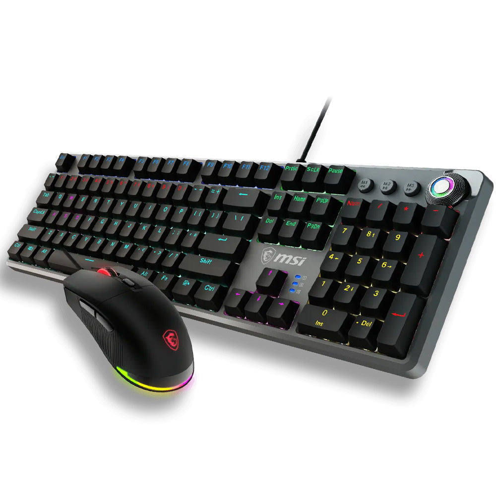 كيبورد + ماوس ام اس اى سلكي RGB جيمنج سويتش احمر كومبو إنجليزي Forge GK310
