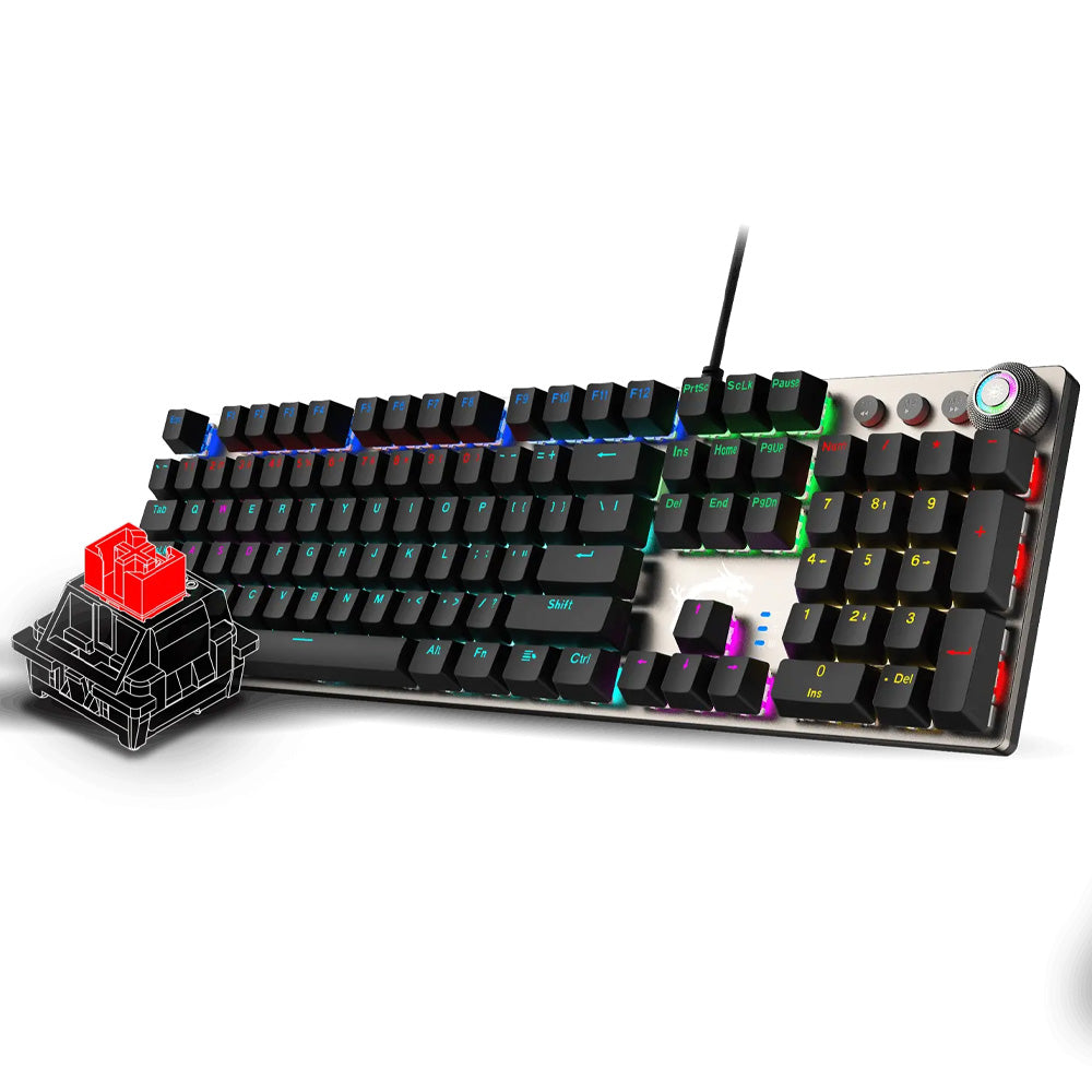 كيبورد + ماوس ام اس اى سلكي RGB جيمنج سويتش احمر كومبو إنجليزي Forge GK310