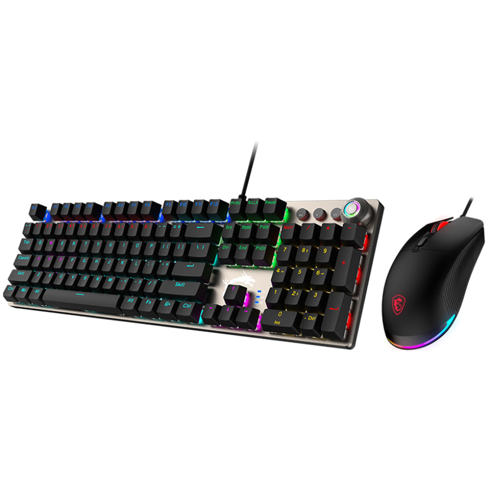 كيبورد + ماوس ام اس اى سلكي RGB جيمنج سويتش احمر كومبو إنجليزي Forge GK310