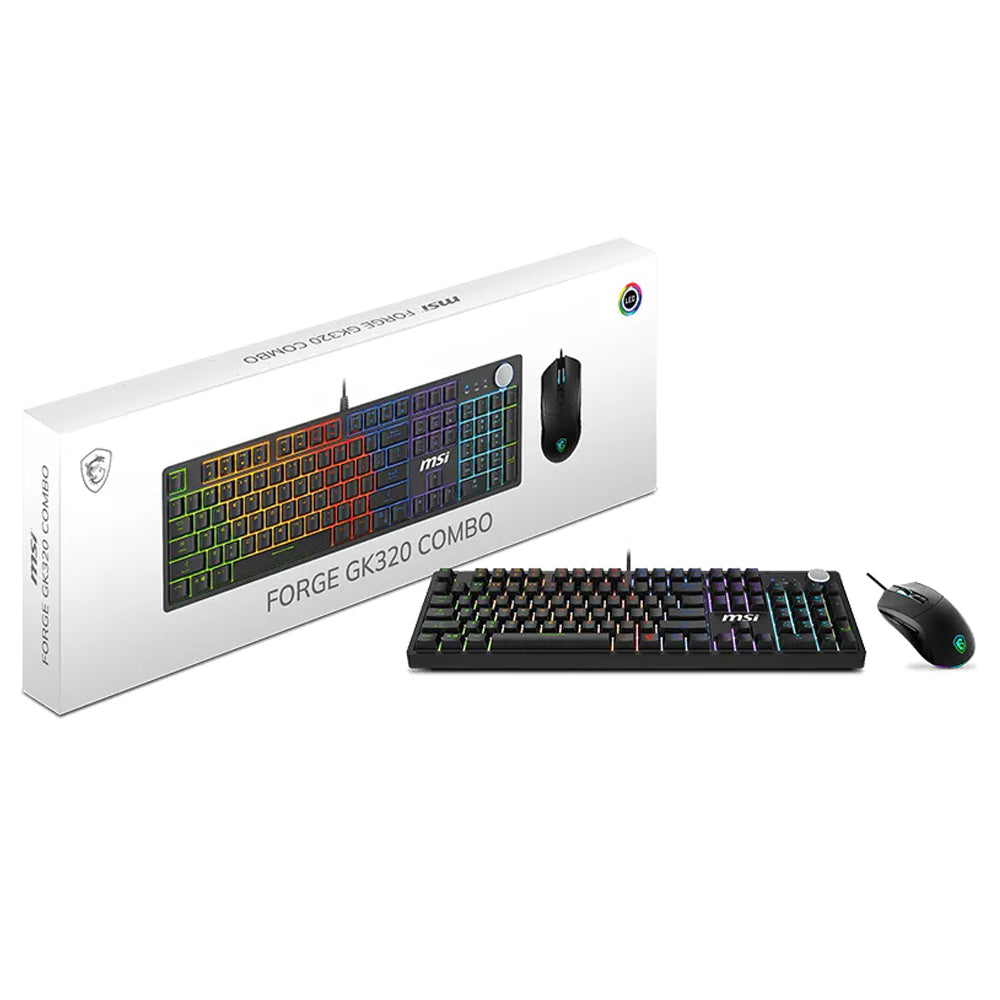 كيبورد + ماوس ام اس اى سلكي RGB جيمنج سويتش أحمر كومبو إنجليزي Forge GK320