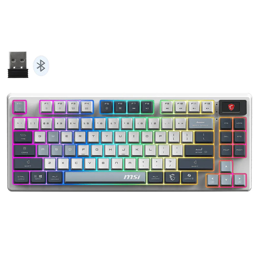 MSI Forge GK600 TKL Triple Mode Rechargeable Bluetooth Wireless & Wired RGB Gaming Keyboard English