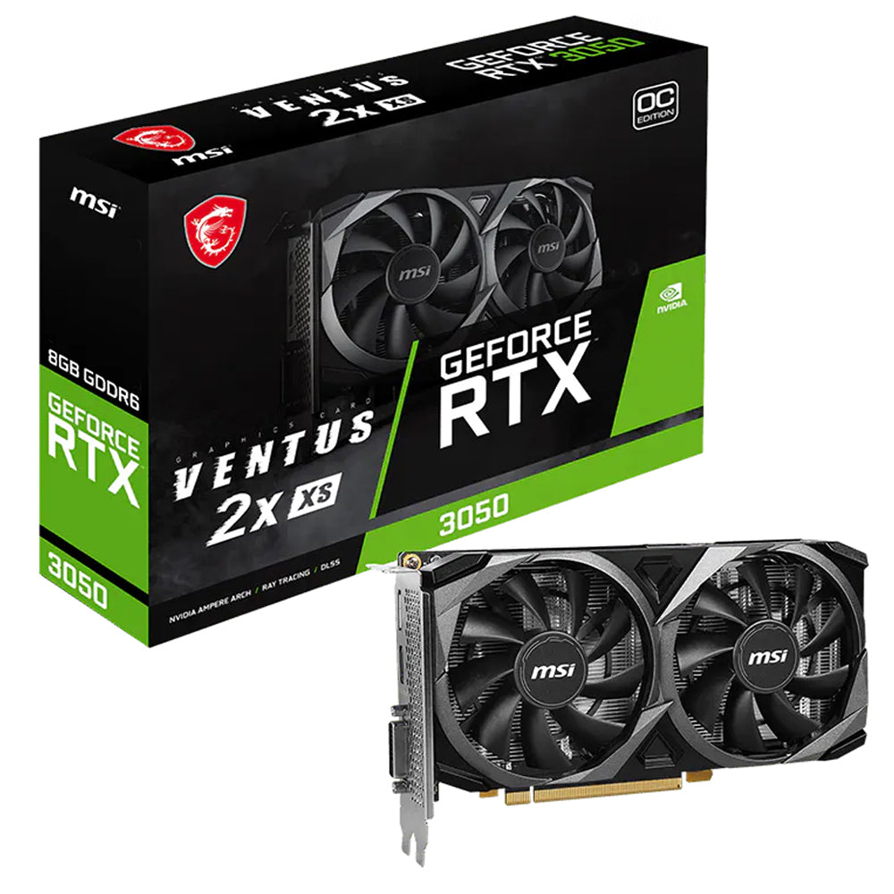 MSI GeForce RTX 3050 Ventus 2X XS OC 8GB GDDR6 Graphics Card