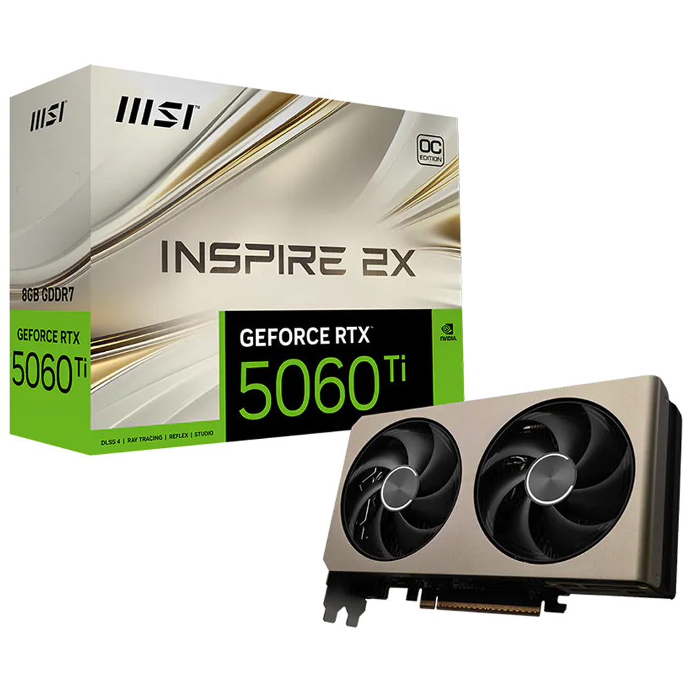 MSI GeForce RTX 5060 Ti INSPIRE 2X OC 8GB GDDR7 Graphics Card