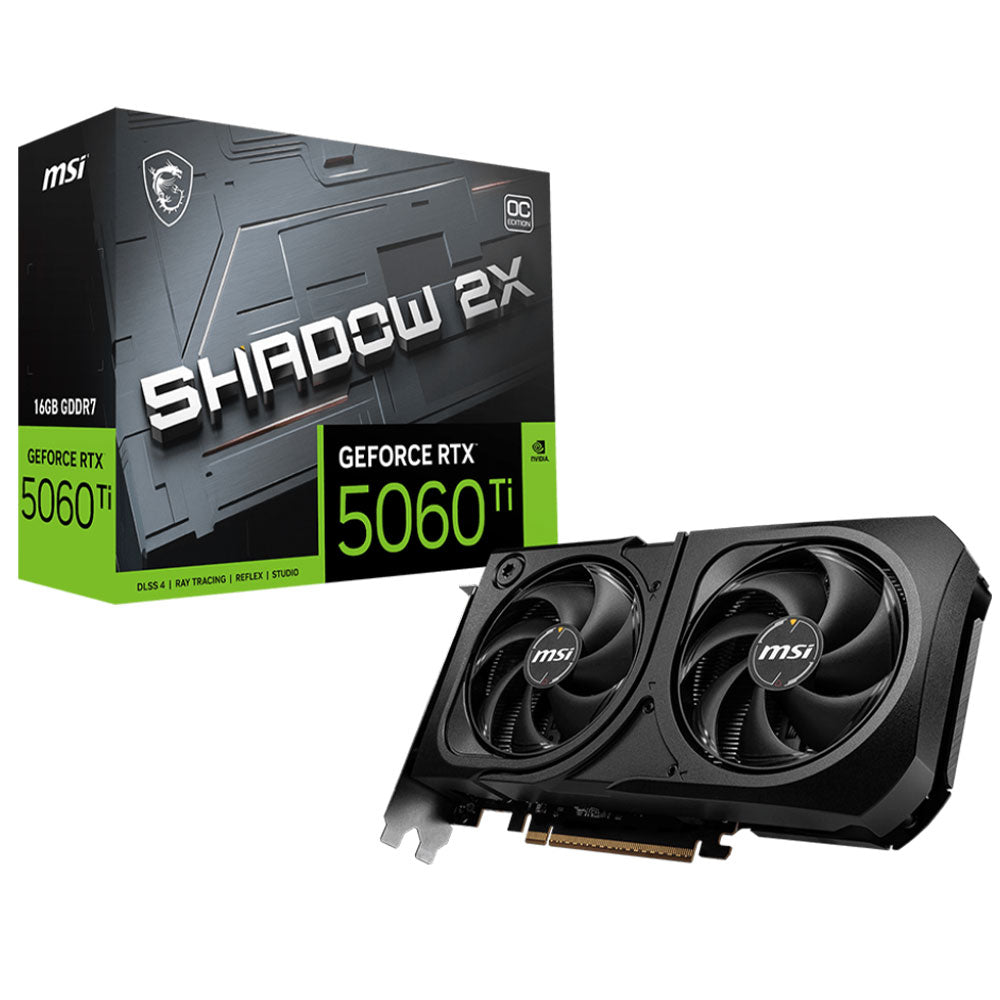 MSI GeForce RTX 5060 Ti SHADOW 2X OC PLUS 16GB GDDR7 Graphics Card